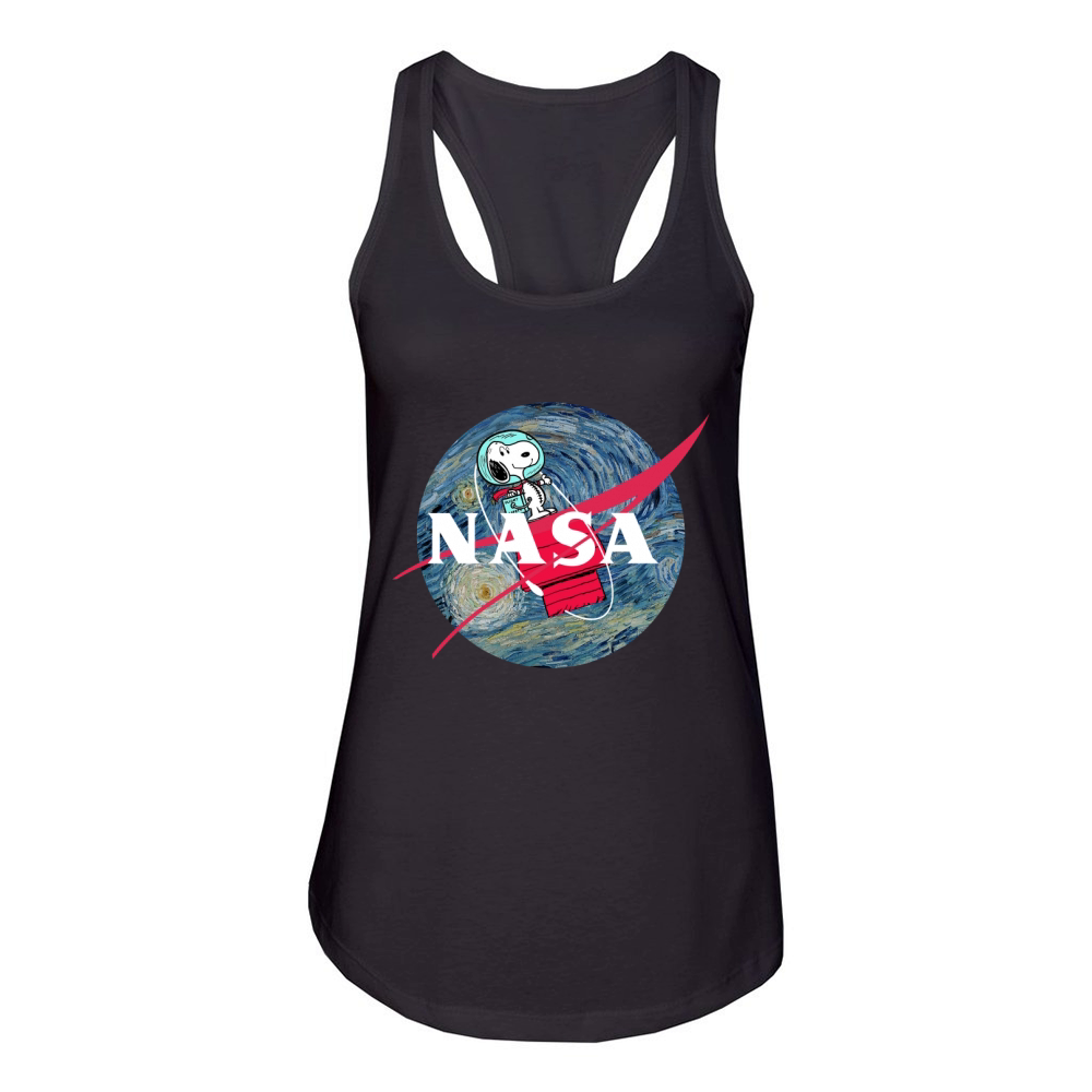 NASA Starry Snoopy Funny T-Shirt Women's Racerback Tank