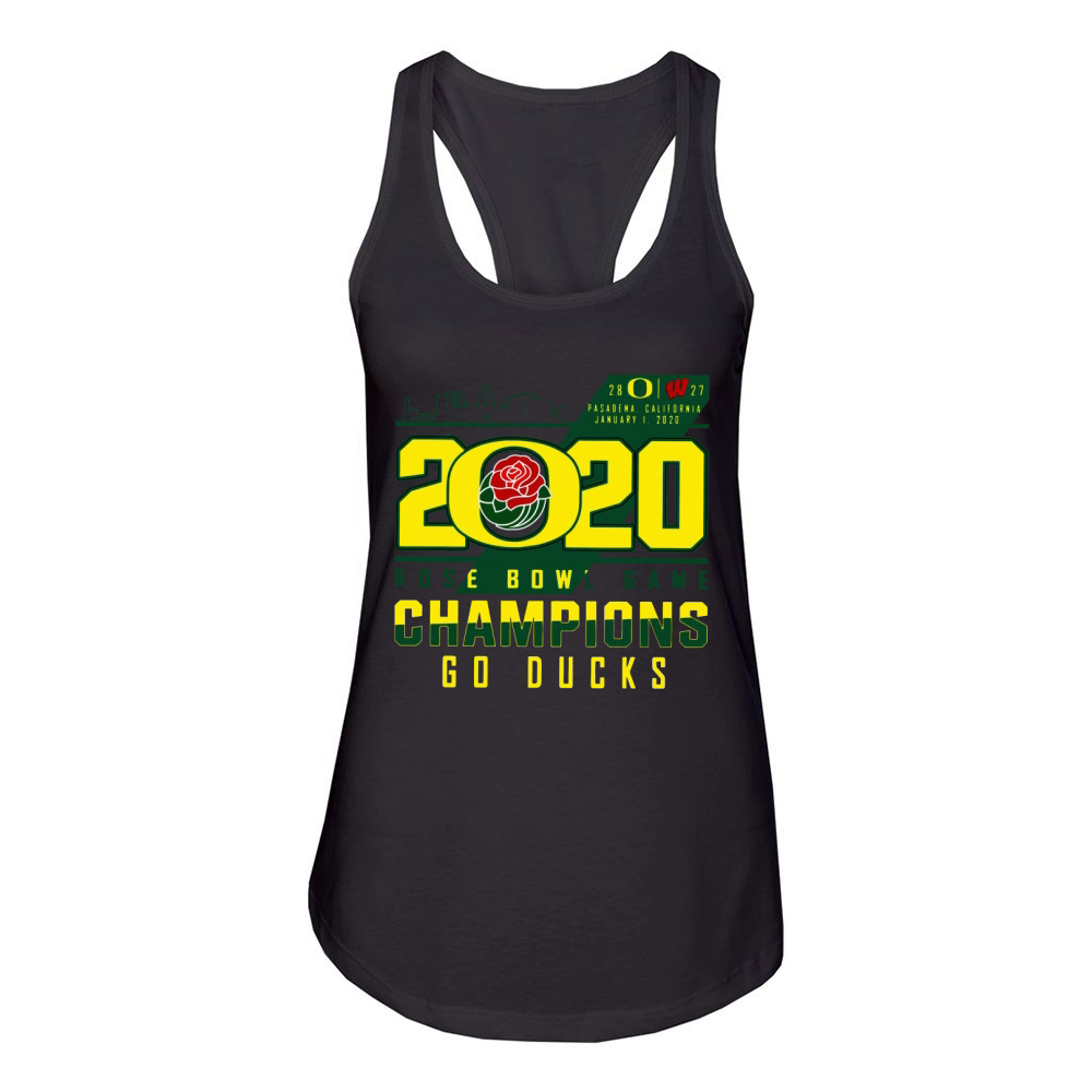 Oregon Ducks 2020 Rose Bowl Game Champions Goducks shirt Women's Racerback Tank