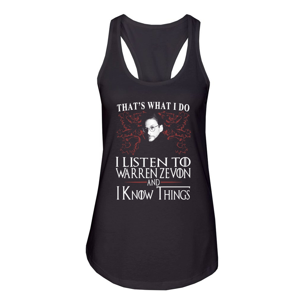 Warren Zevon I KNOW THINGS Women's Racerback Tank