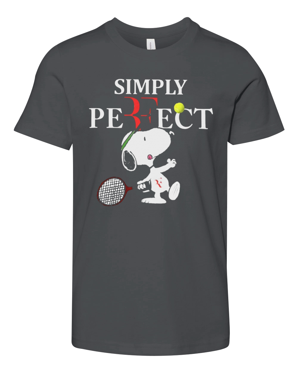 Roger Federer  Snoopy Simply Pefect Youth Unisex Jersey Tee