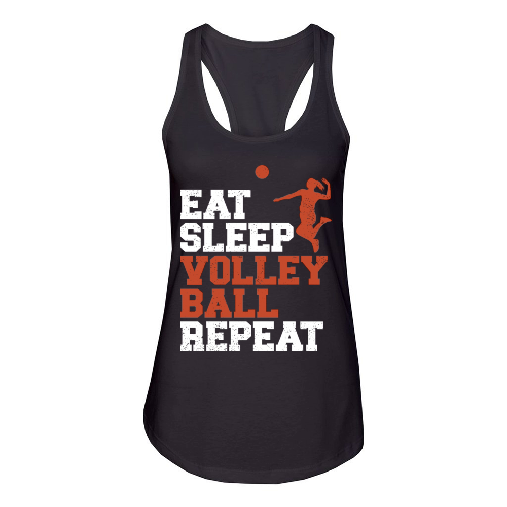 Eat Sleep Volleyball Repeat Volleyball Girl Gifts Women's Racerback Tank