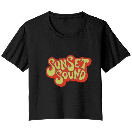 Classic Sunset Sound Logo T Bella Ladies Flowy Crop T-shirt