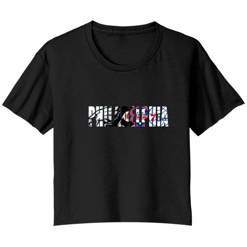 Philadelphia Sports T-Shirt Bella Ladies Flowy Crop T-shirt