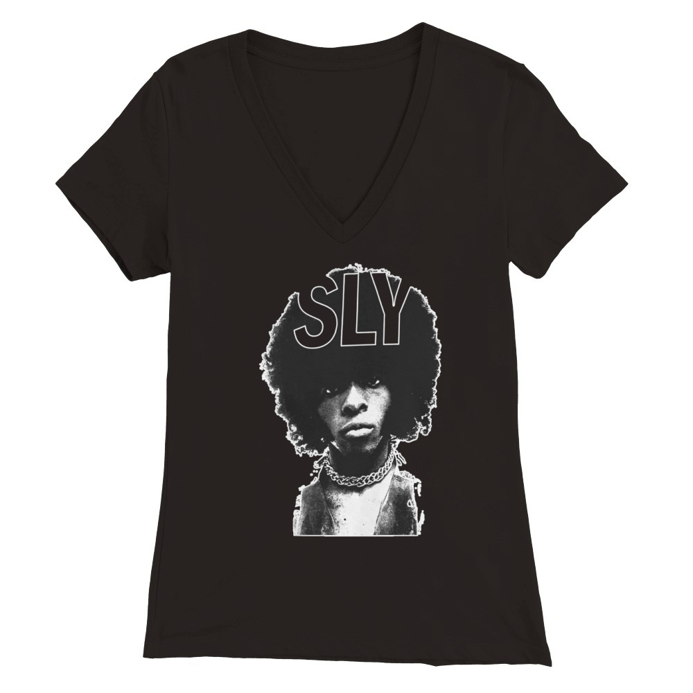 SLy Stone Portrait T-Shirt Premium Womens V-Neck T-shirt