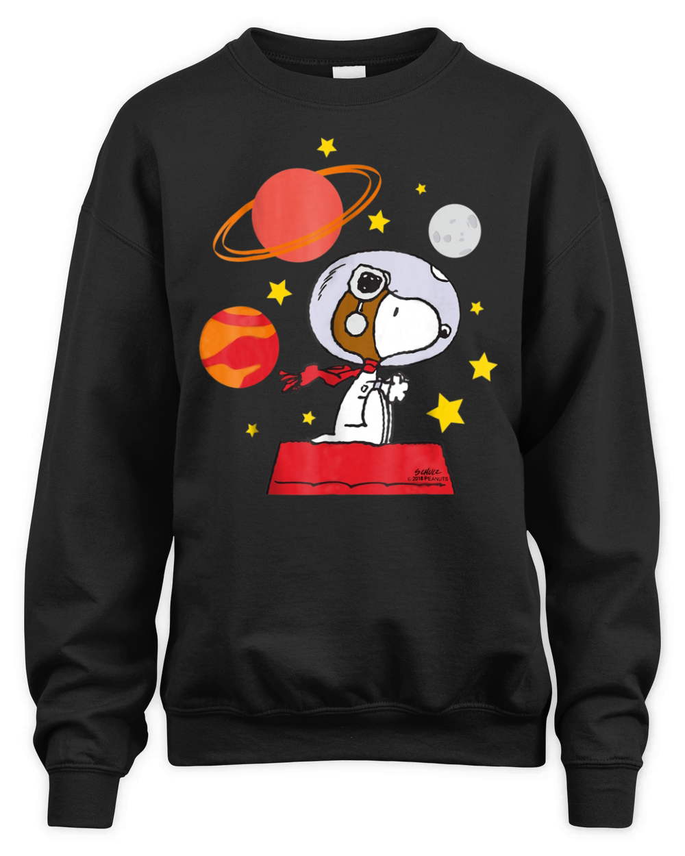Peanuts Snoopy Space Pilot Mars, Moon And Saturn shirt Unisex Premium Crewneck Sweatshirt