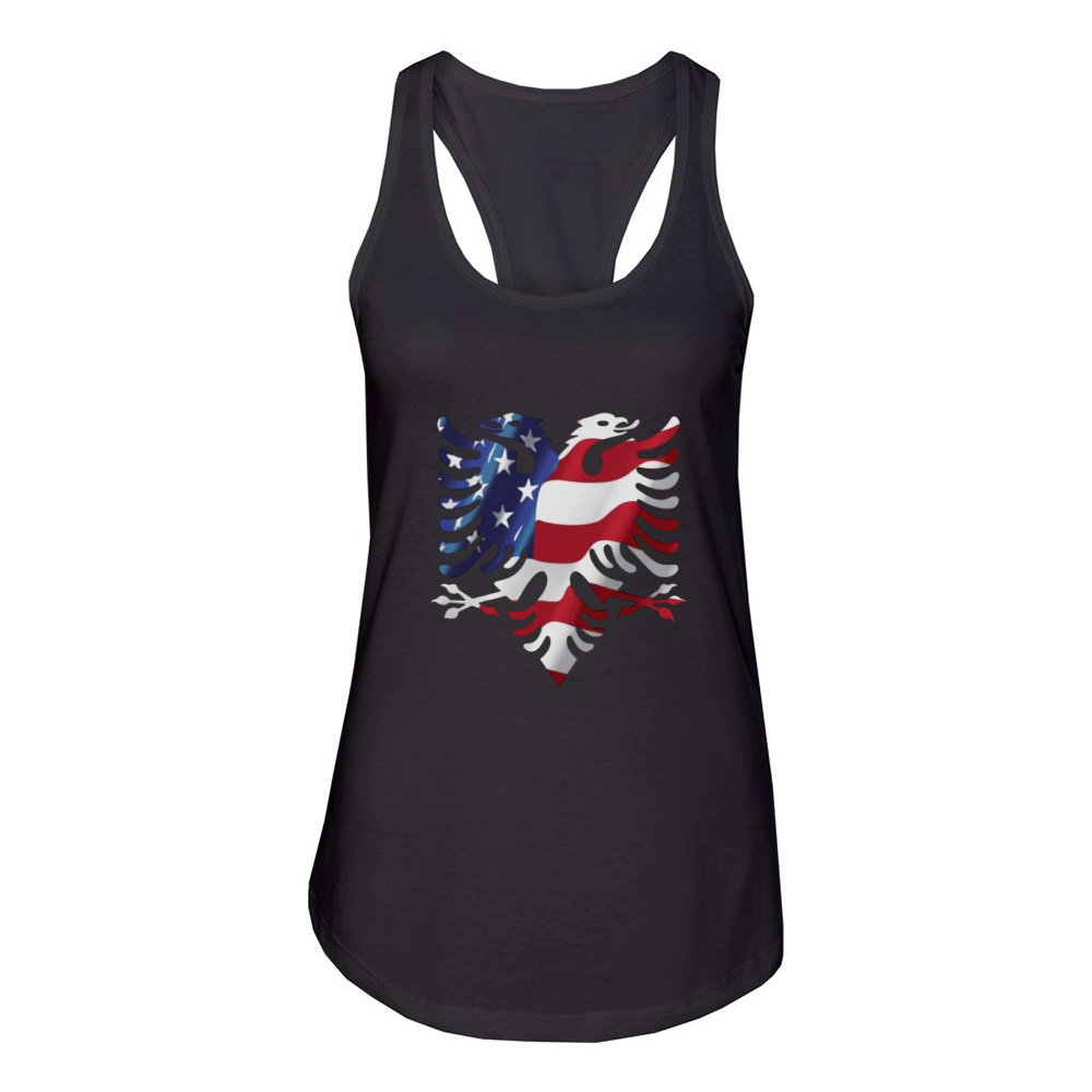 Albanian American Eagle T-Shirts Women's Racerback Tank