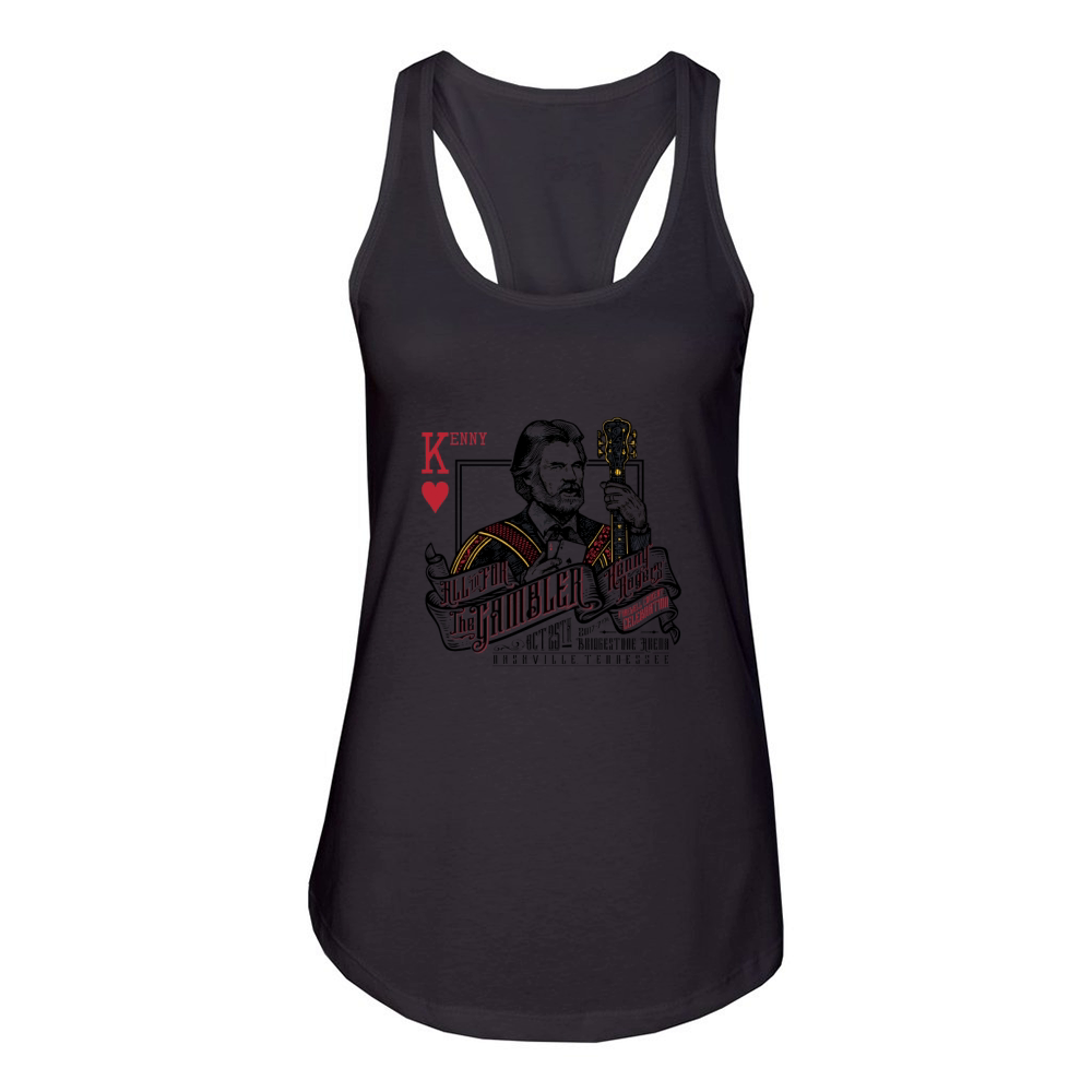 KENNY ALL IN FOR THE GAMBLER KENNY ROGERS Women's Racerback Tank