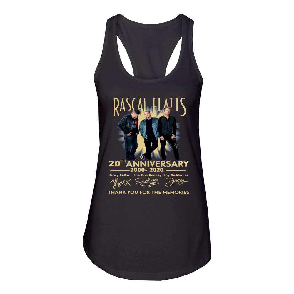 Rascal Flatts Band 20th Anniversary 2000-2020 Signature shirt Women's Racerback Tank