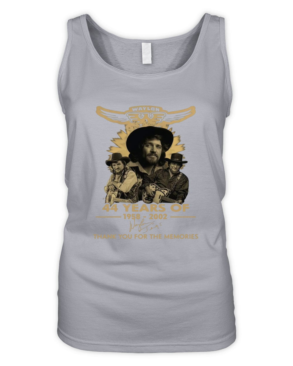 Official Waylon Jennings Signature Thank You For The Memories Organic Women's Tank Top
