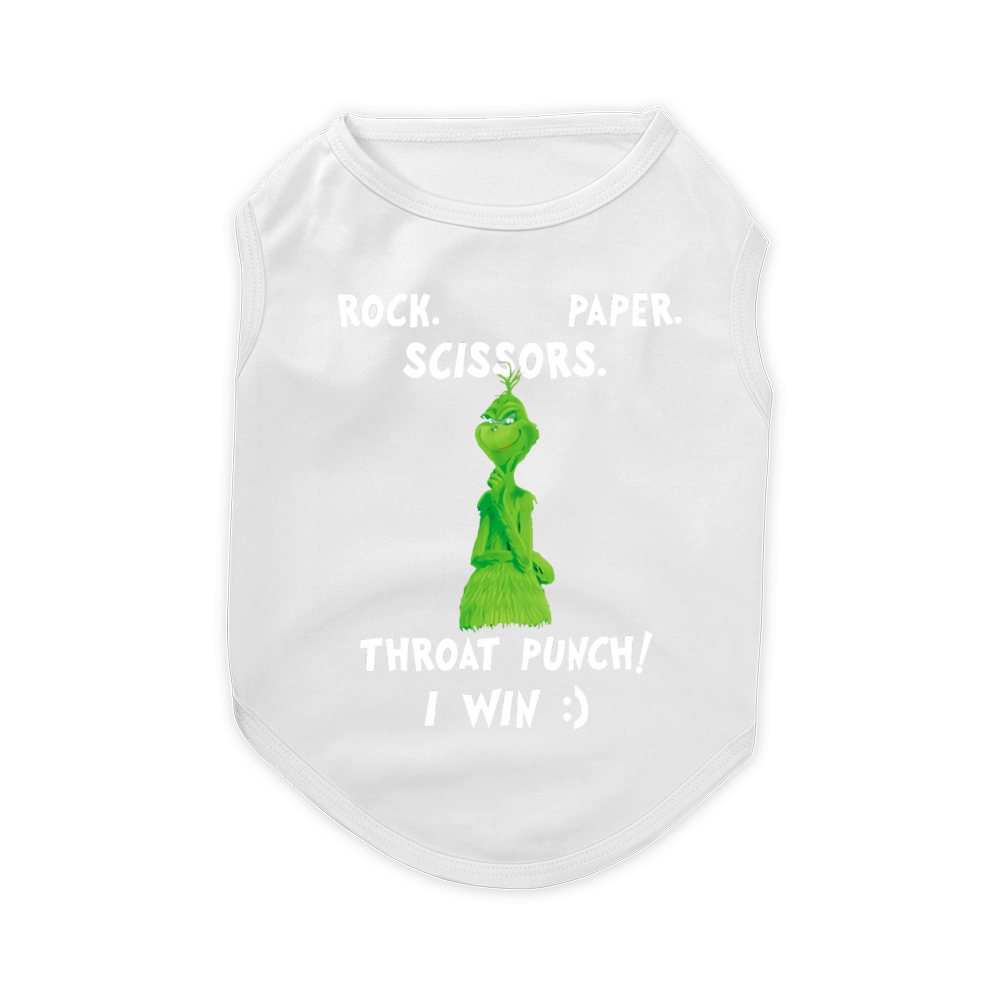 Grinch Funny Win Christmas Rock Paper Scissors Pet T-Shirt