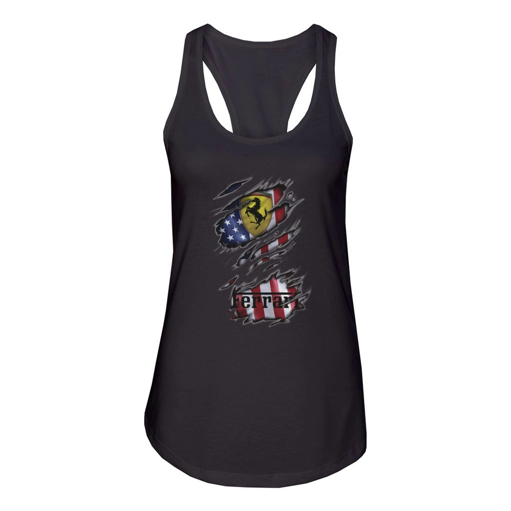 FERRARI FAN US FERRARI FAN US FERRARI FAN US Women's Racerback Tank