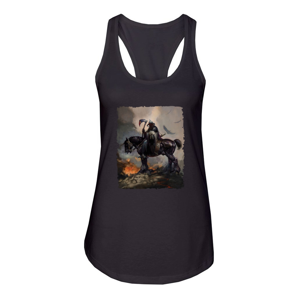 Frank Frazetta Art Death Dealer Barbarian Horror Women's Racerback Tank