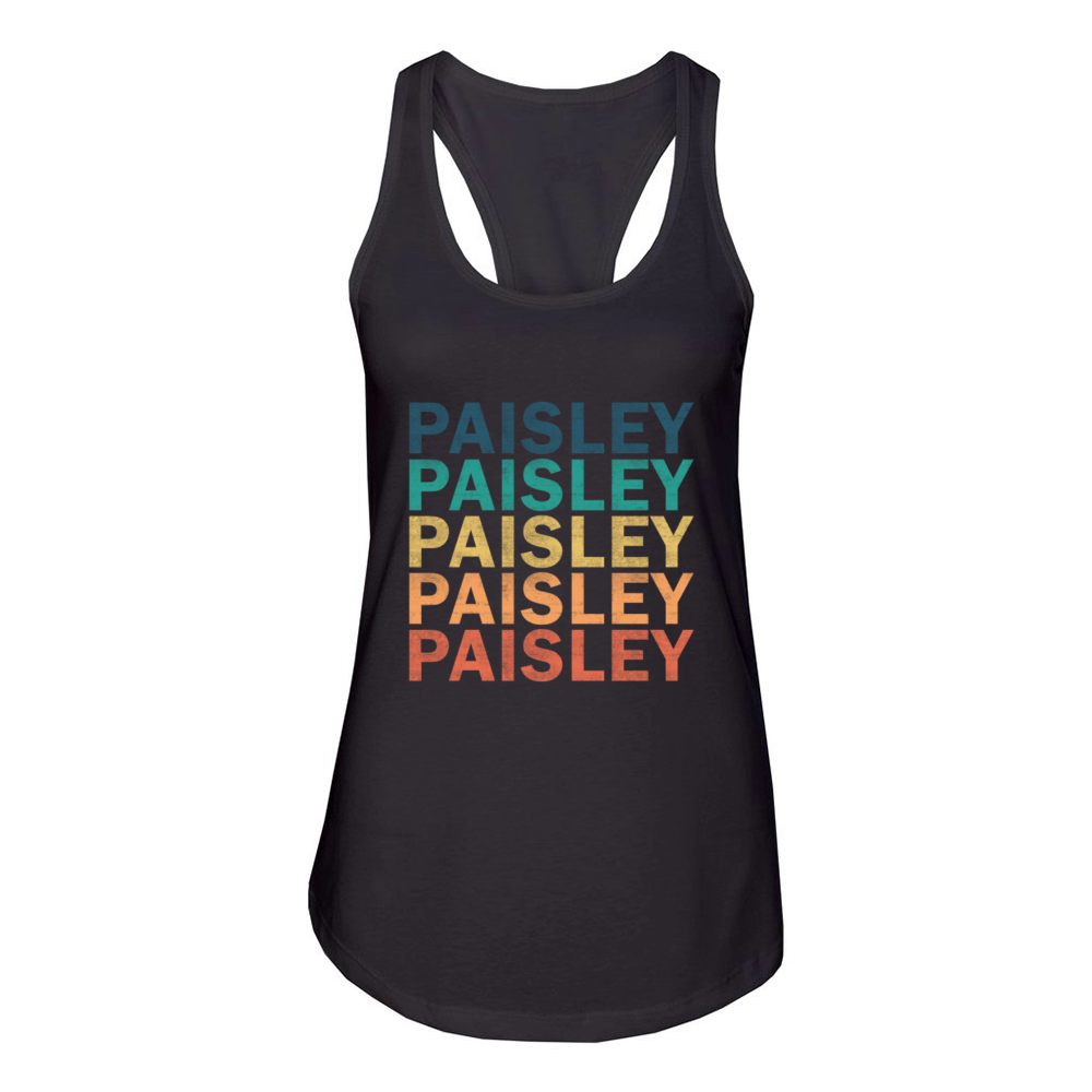 Paisley Name T Shirt - Paisley Vintage Retro Name Women's Racerback Tank