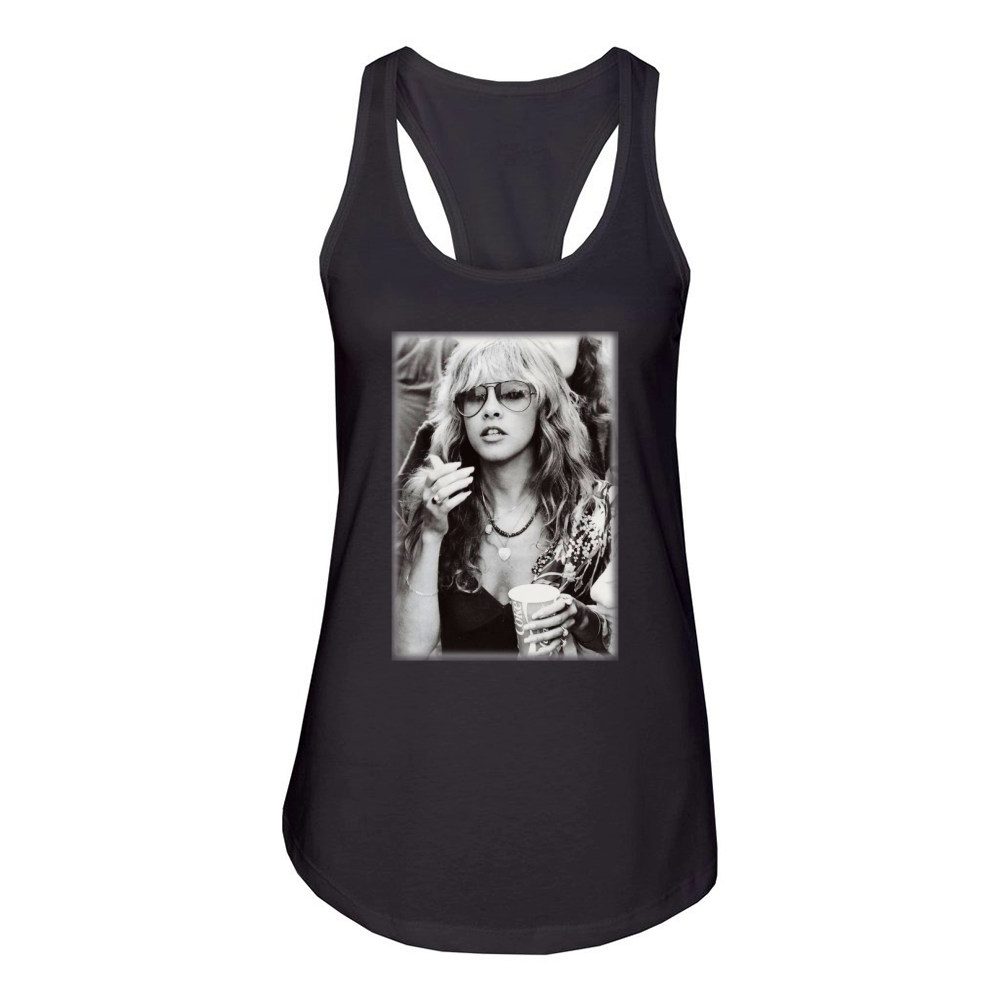 Stevie Nicks Young Smoking Women's Racerback Tank