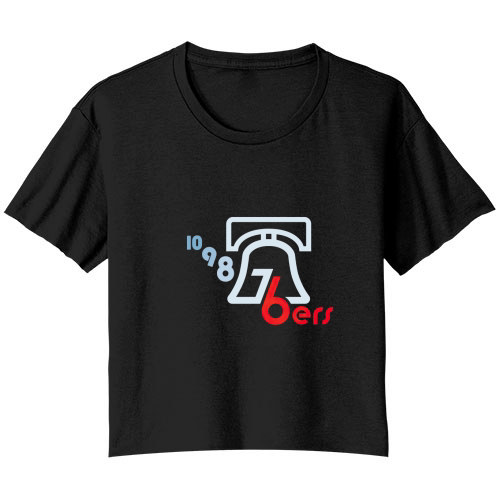 10-9-8-76ers – light bell Bella Ladies Flowy Crop T-shirt