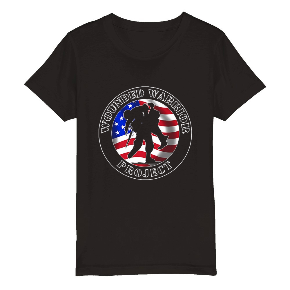 Wounded Warrior Project American Flag shirt Organic Kids Crewneck T-shirt