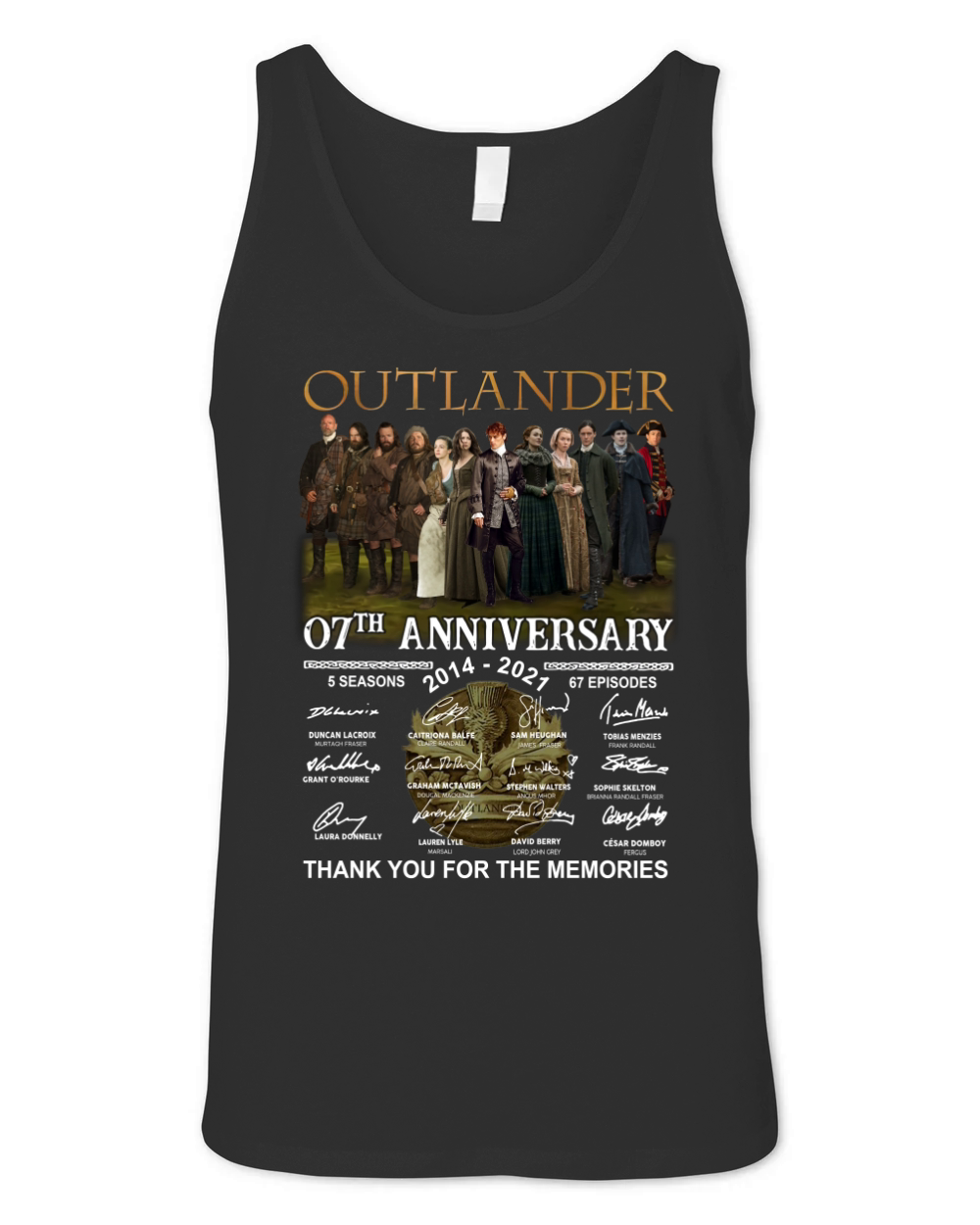 Outlander 07th anniversary 2014 2021 thank you for the memories signatures Unisex Jersey Tank