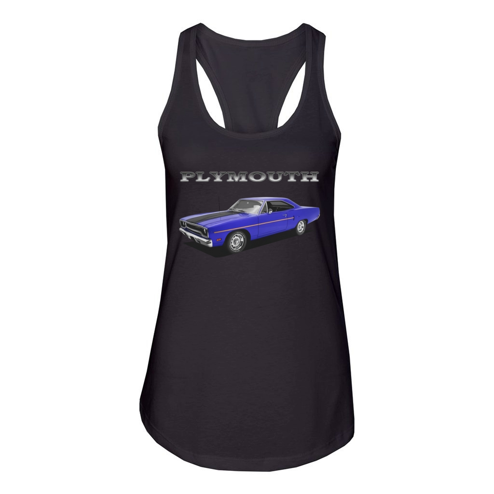 1970 Plymouth Road Runner Blue Women's Racerback Tank
