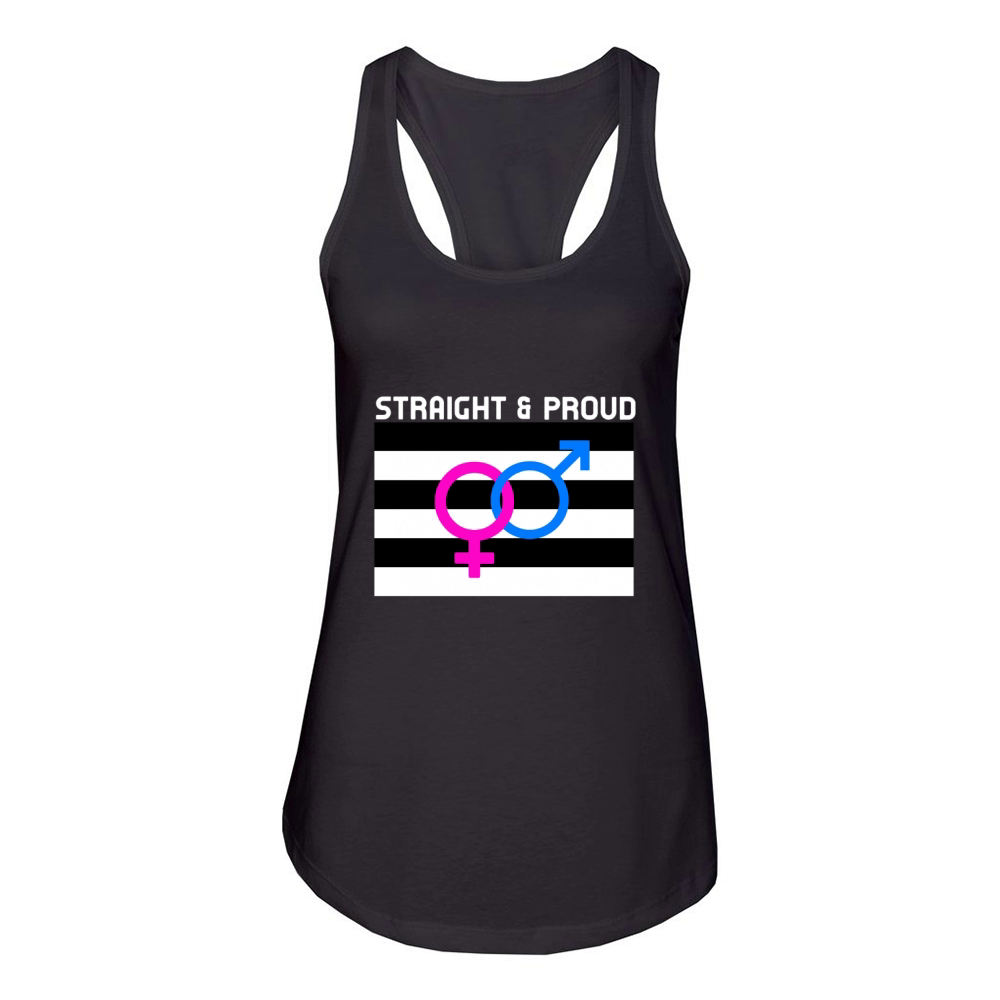 Straight Pride Flag For A Straight and Proud Hetero Couple Women's Racerback Tank
