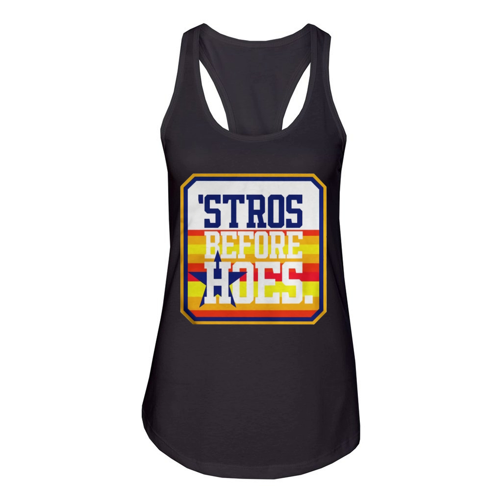 Stros before hoes white shirt Women's Racerback Tank - Designed by