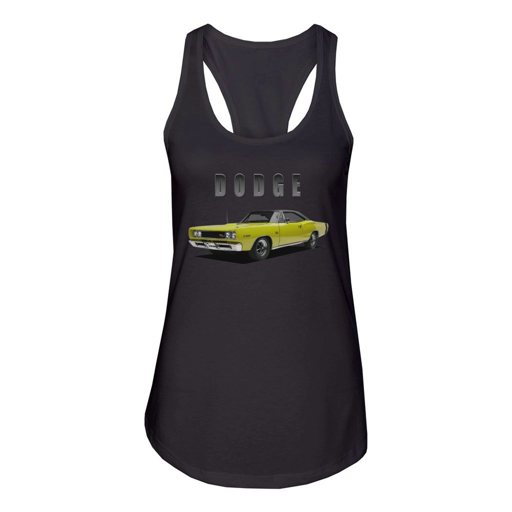 1968 Dodge Coronet RT Yellow Women's Racerback Tank