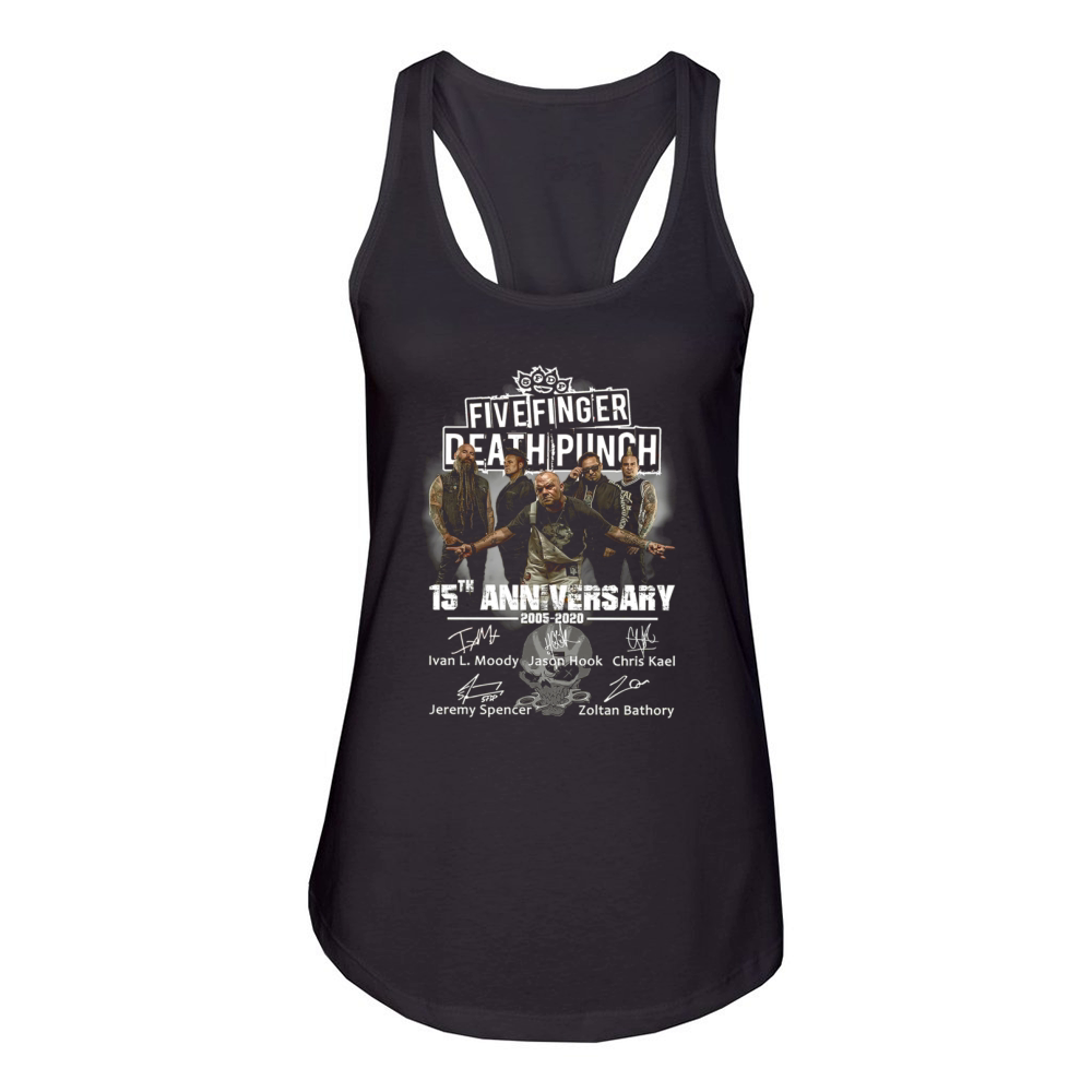 Five Finger Death Punch 15th anniversary signature shirt Women's Racerback Tank