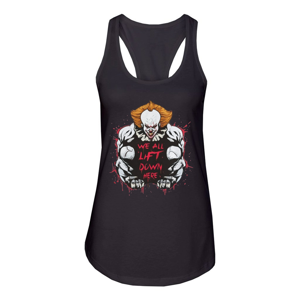 Pennywise IT We all Lift down here Women's Racerback Tank