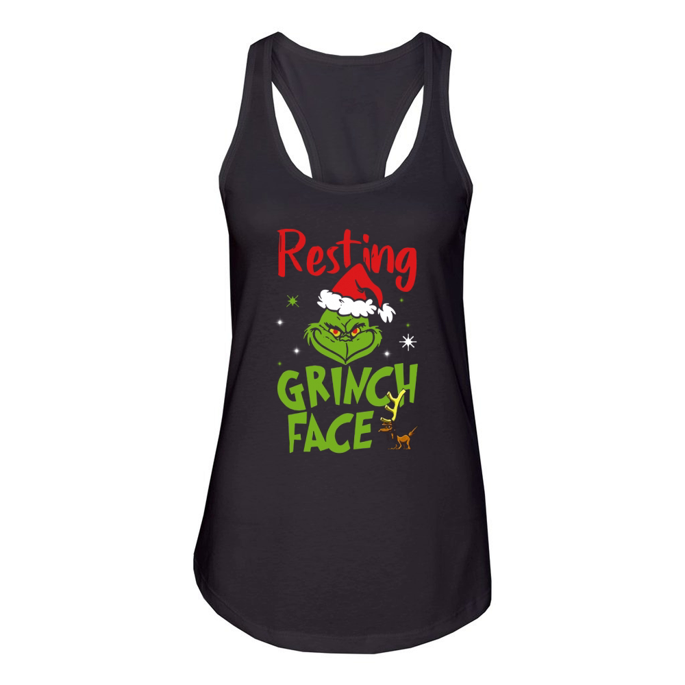 Resting Grinch Face Women's Racerback Tank