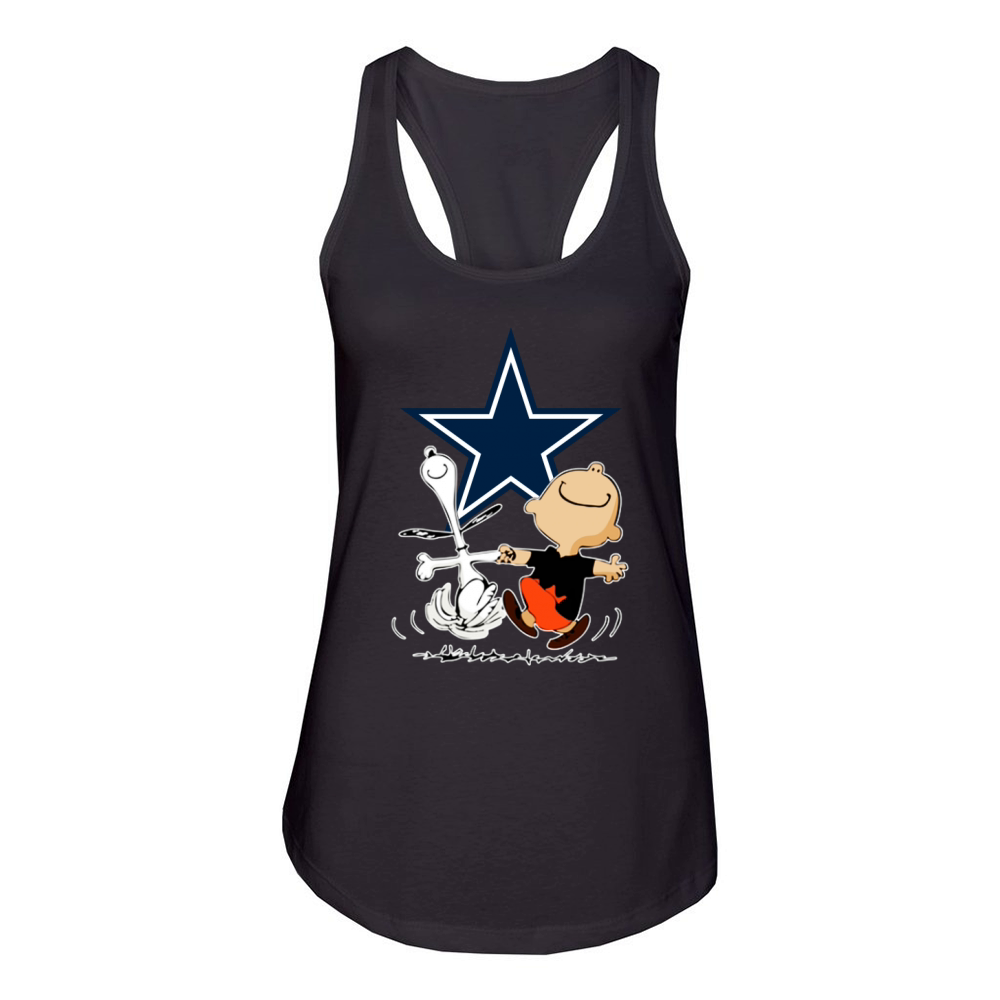 Snoopy Cowboys fans Women's Racerback Tank