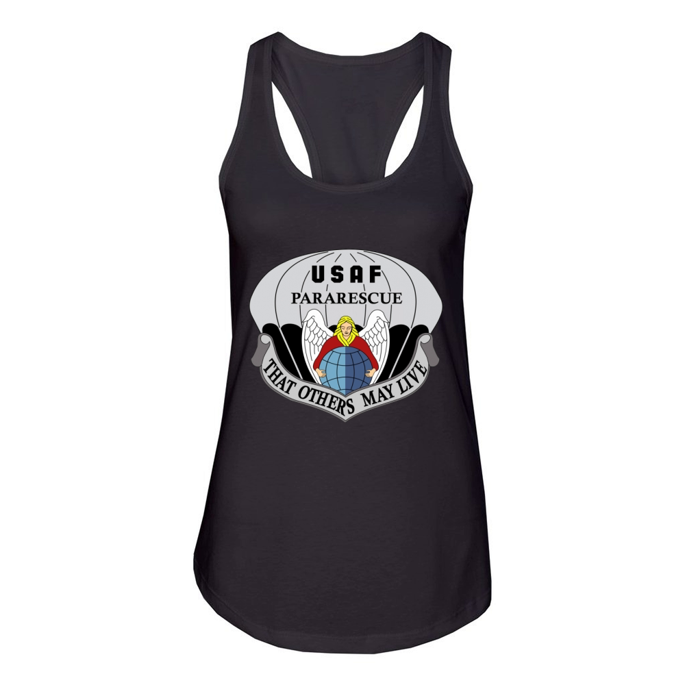 Air Force Pararescue PJ Military Veteran Morale T-Shirt Women's Racerback Tank