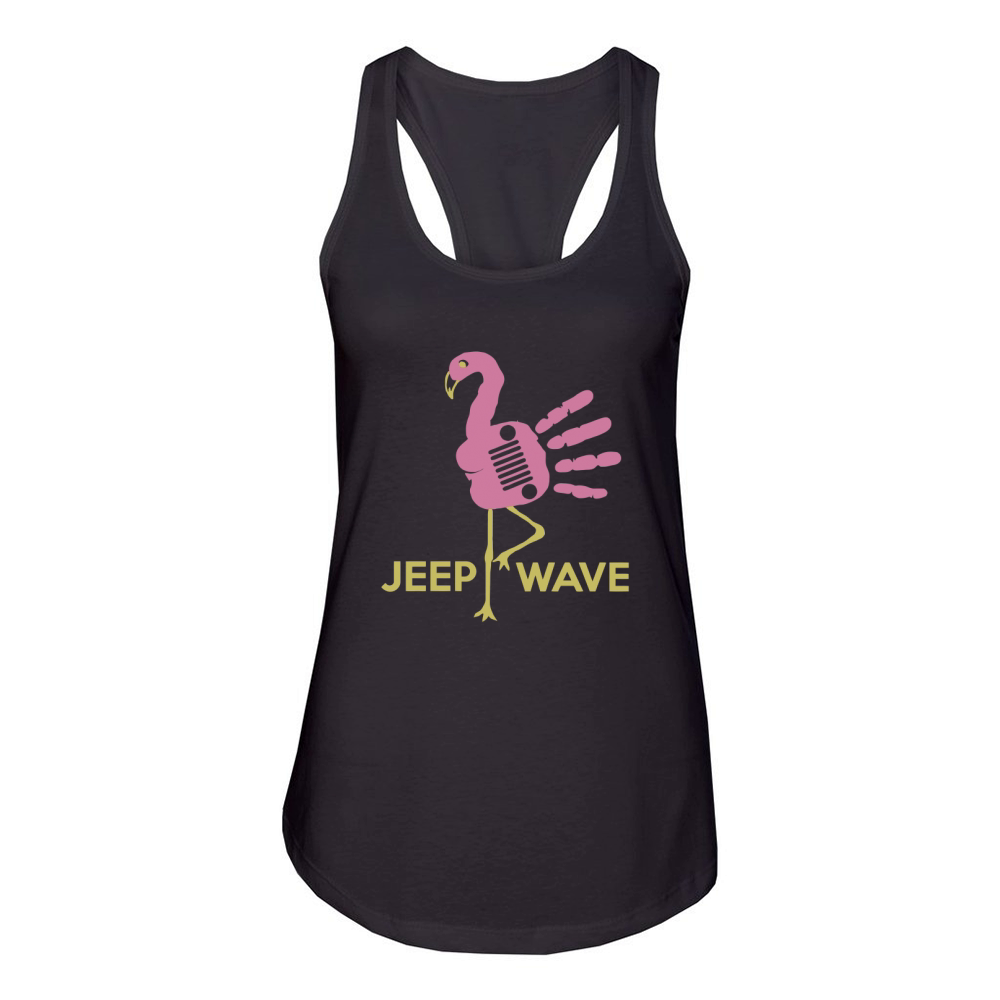 jeep wave flamingo Women's Racerback Tank
