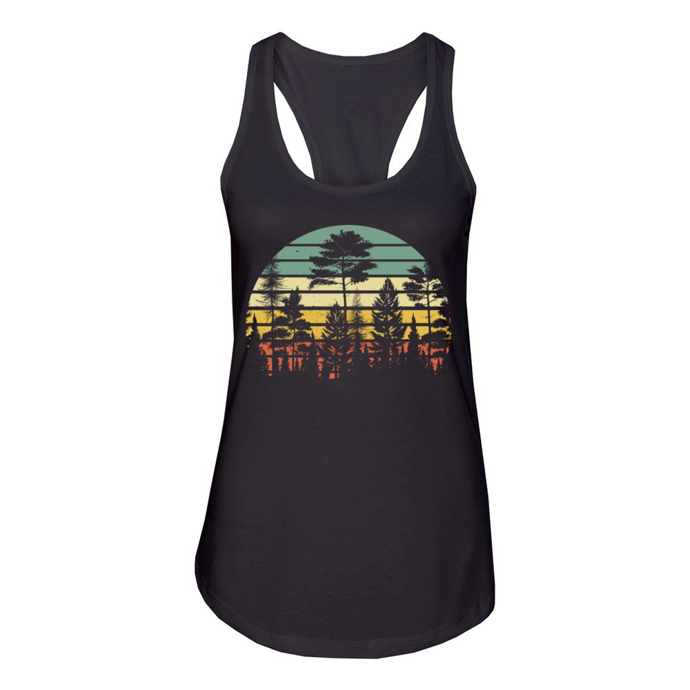 Vintage Retro Forest Women's Racerback Tank