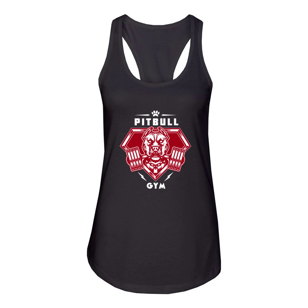 PITBULL GYM TRAINING BODYBUILDING MOTIVATION Women's Racerback Tank