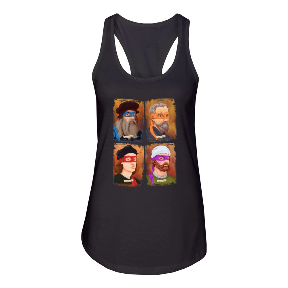 Renaissance Artists Ninja Turtles Women's Racerback Tank