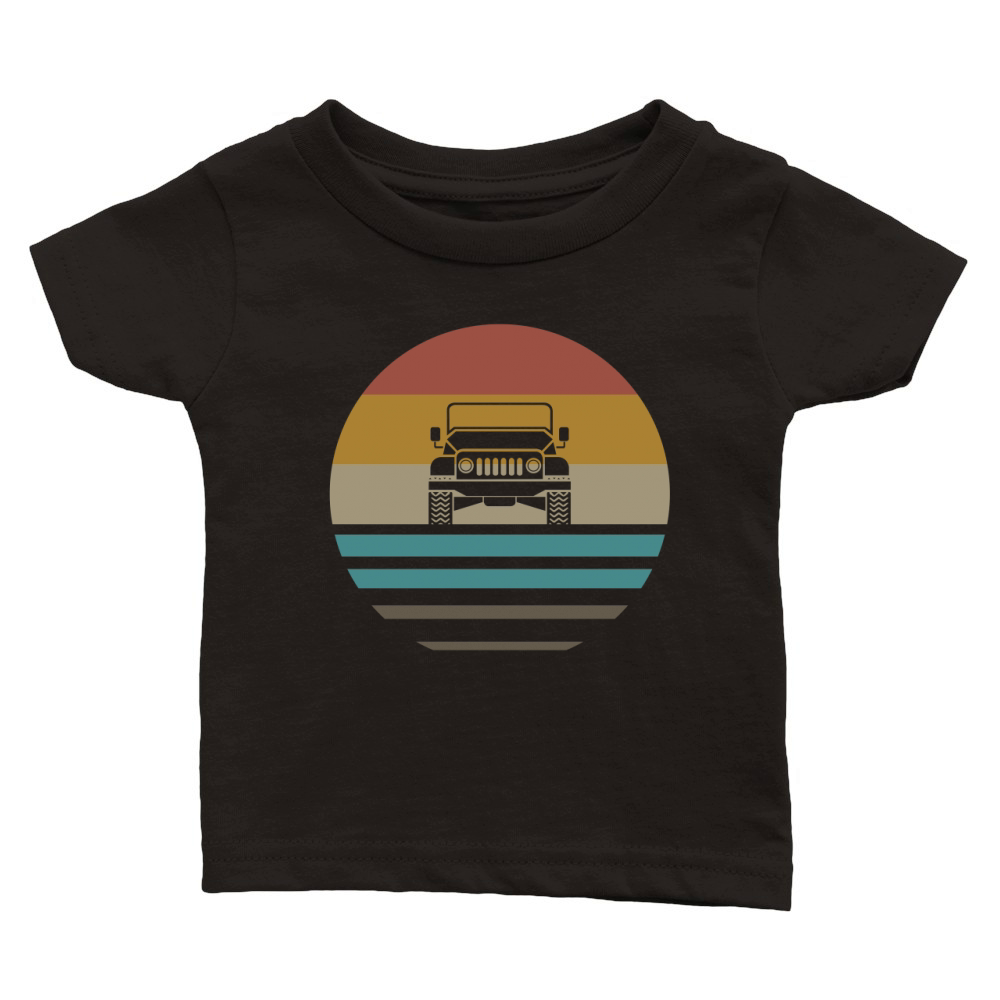 Vintage Jeeps Retro 70s Distressed Off Road Classic Baby Crewneck T-shirt