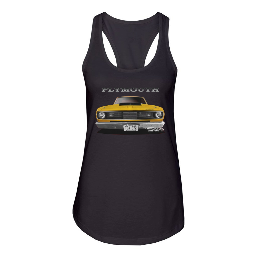1970s Plymouth Scamp Front Yellow Women's Racerback Tank
