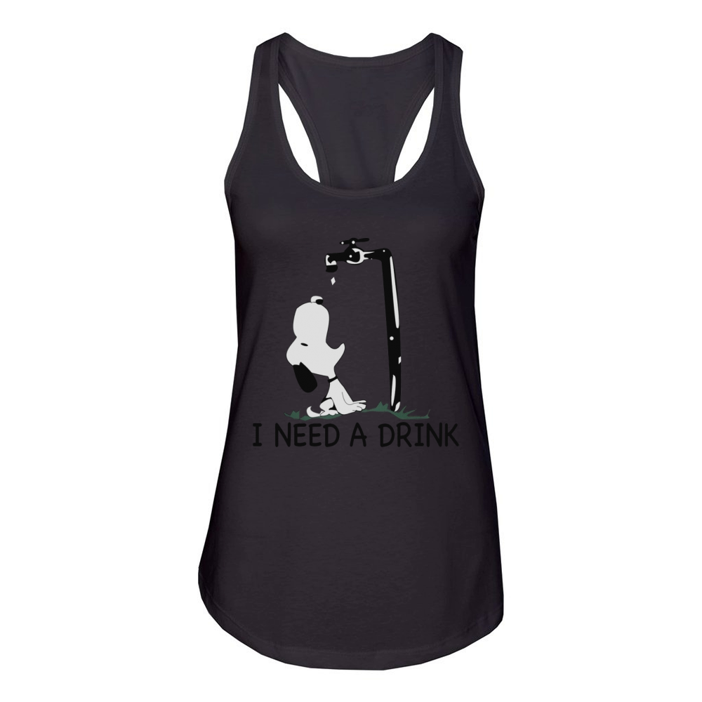 I Need A Drink Snoopy Women's Racerback Tank