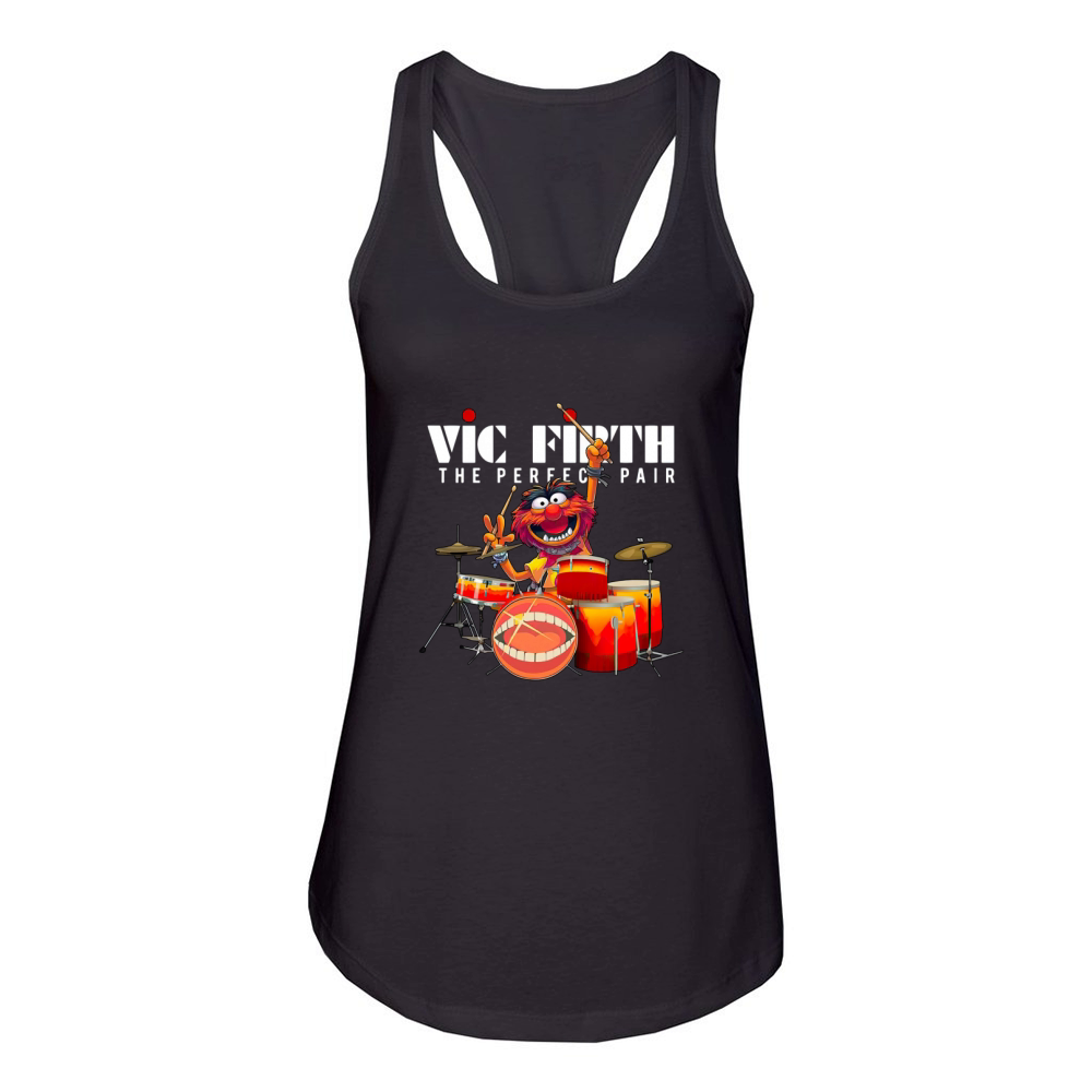 The Muppet Show Animal Playing Vic Firth The Perfect Pair Drums Shirtc Women's Racerback Tank