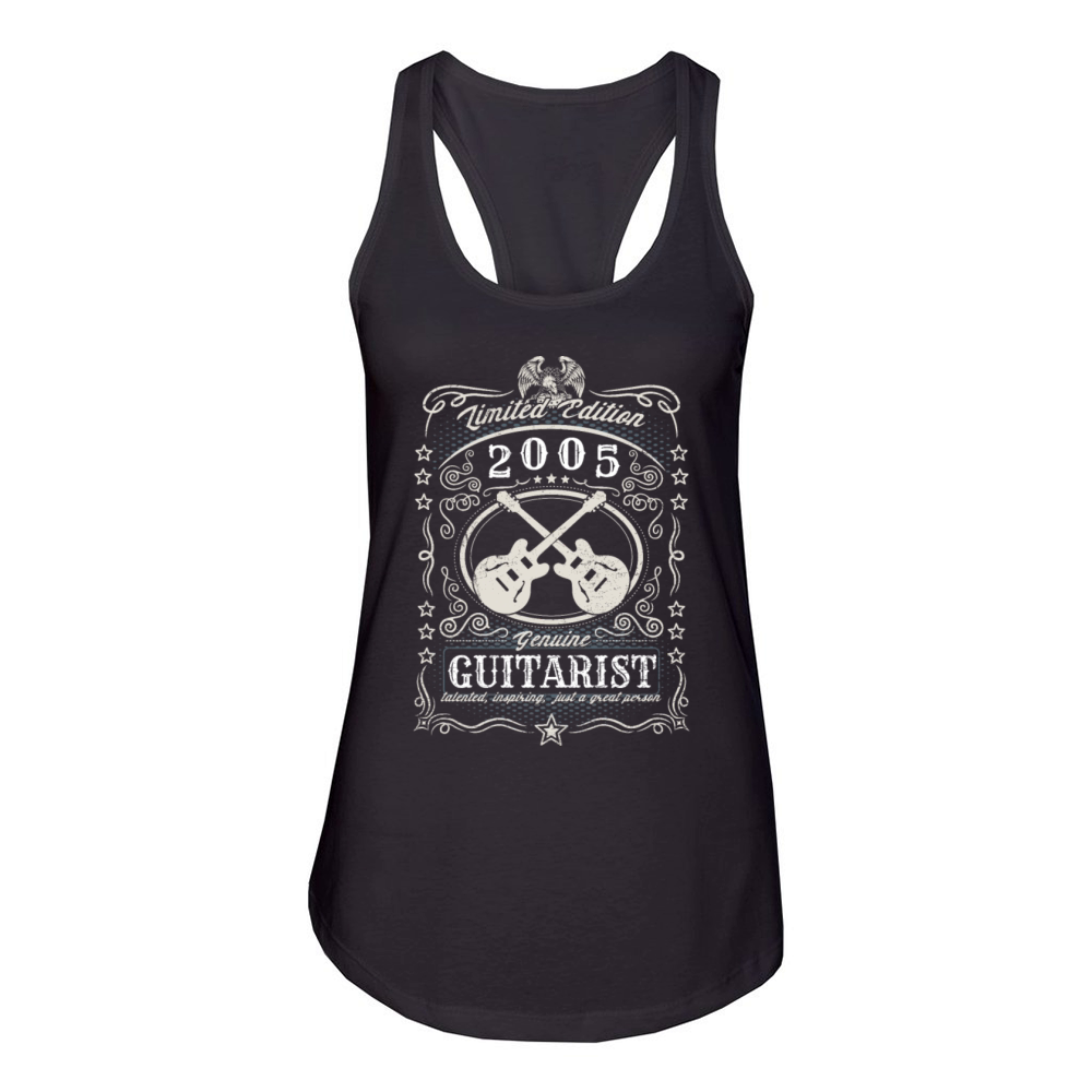 Vintage 2005 Guitarist Birthday Gift Guitar Player Women's Racerback Tank