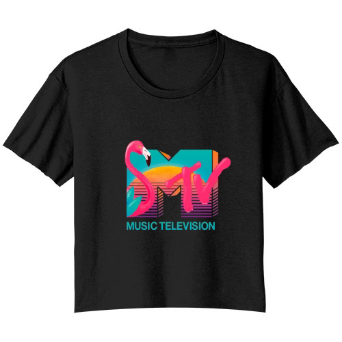 MTV Music Television Bella Ladies Flowy Crop T-shirt
