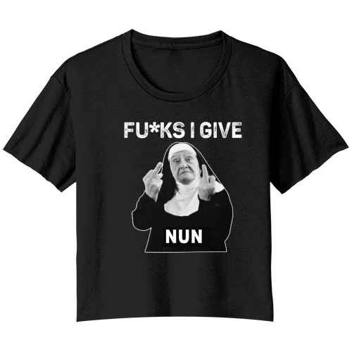 The Fcks I Give Nun Funny Nun Pun Funny - Ladies Flowy Tank Bella Ladies Flowy Crop T-shirt