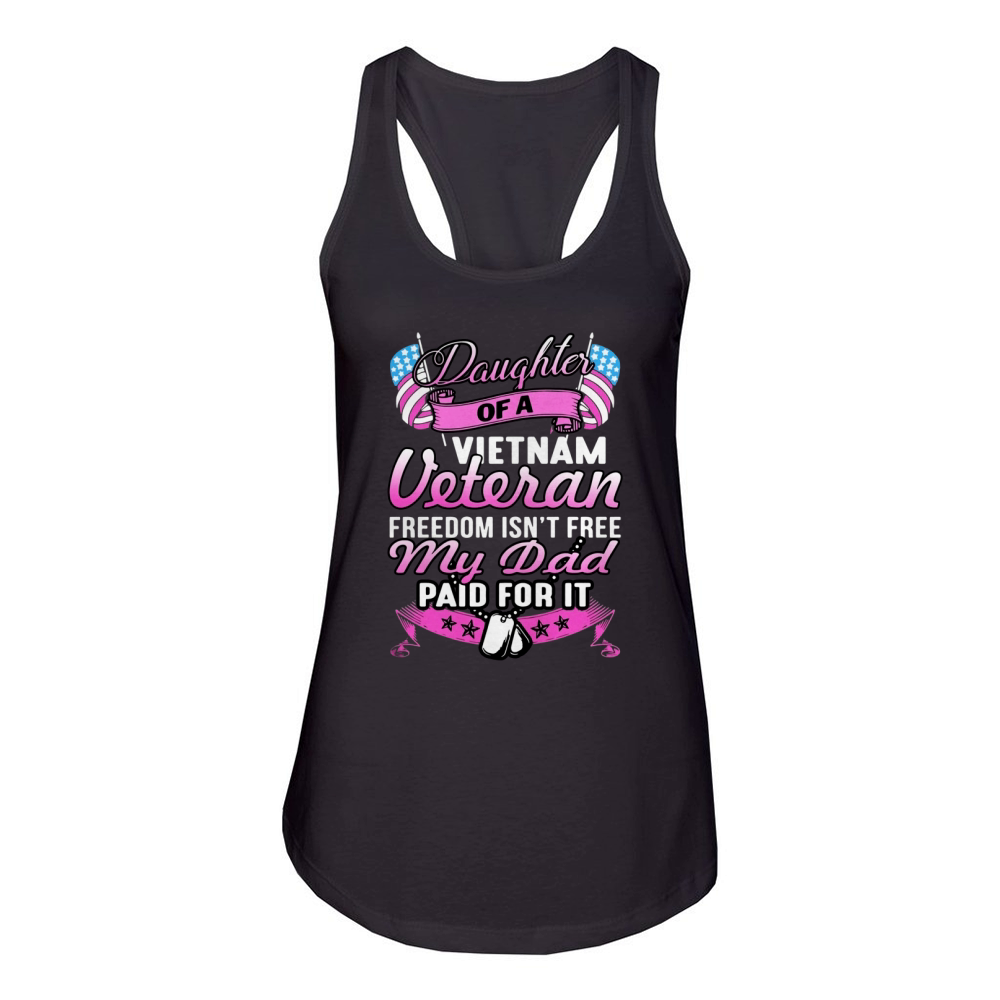Daughter of a vietnam veteran shirt Women's Racerback Tank