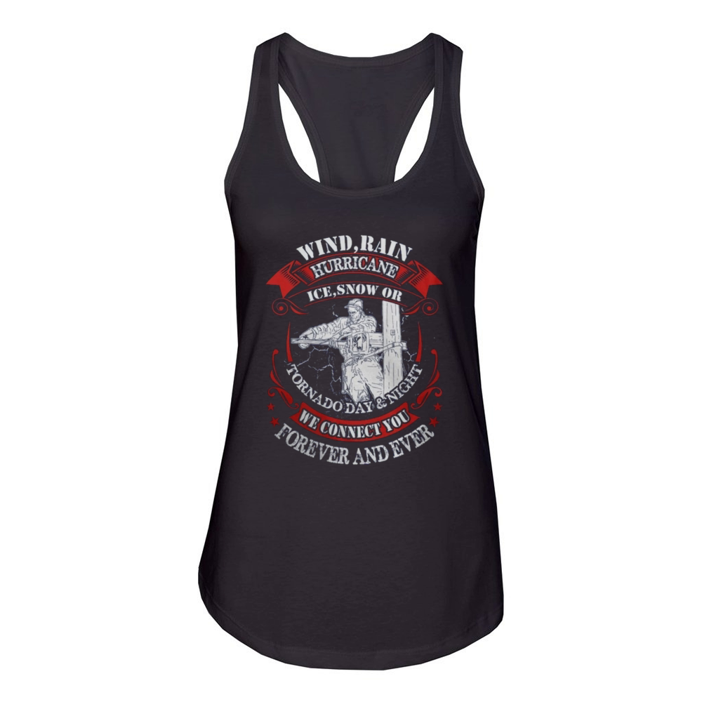 TELEPHONE LINEMAN Women's Racerback Tank