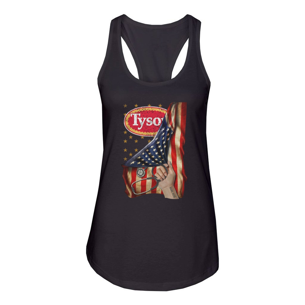 Tyson Foods America Flag inside me shirt Women's Racerback Tank