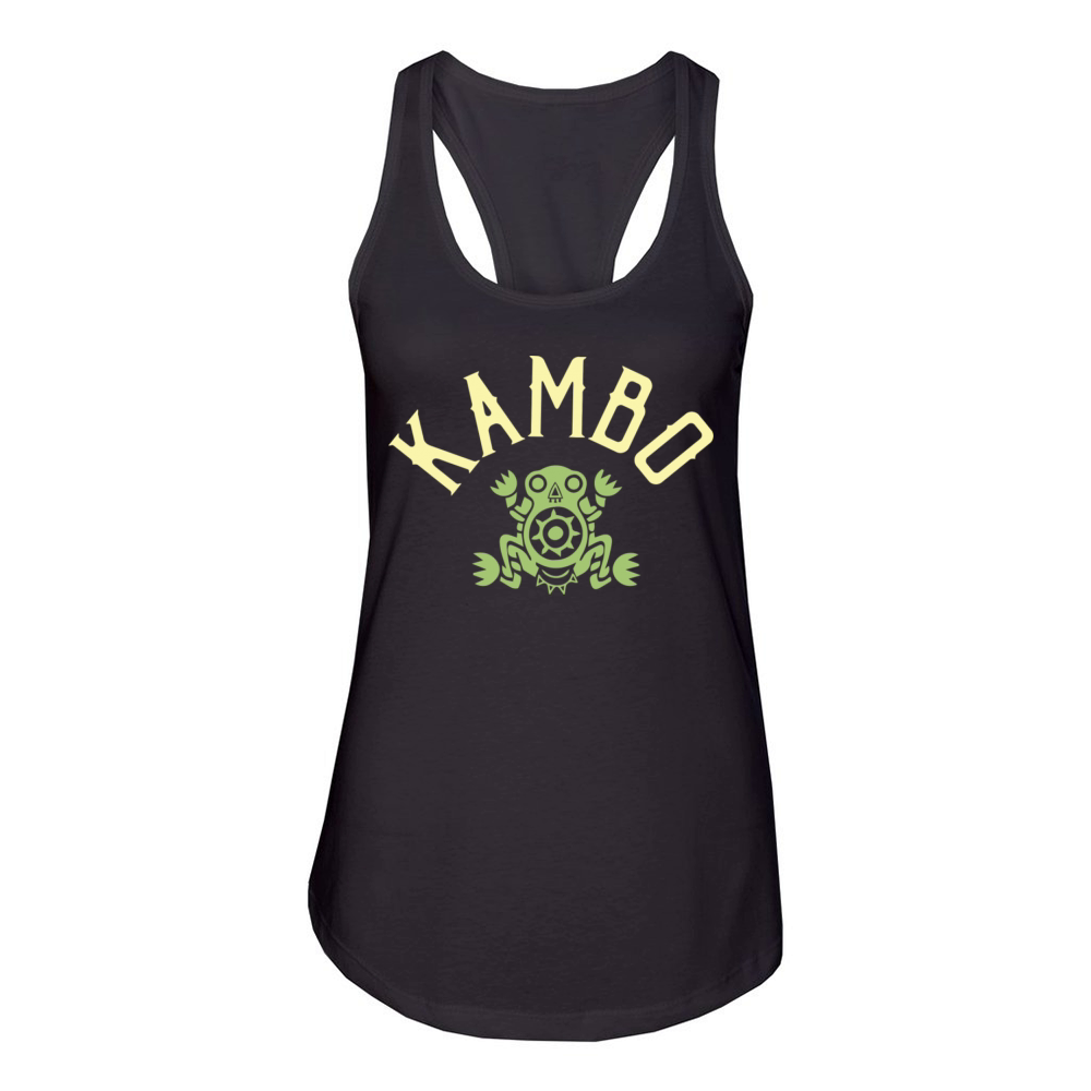 Kambo Jungle Medicine Sapo Tree Frog Quote Design Women's Racerback Tank
