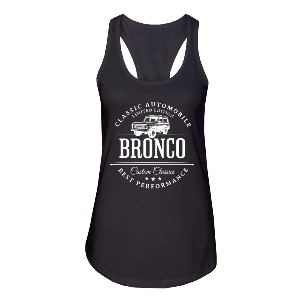 Ford Bronco Jacket Vintage Logo Sport, Black, Large Women's Racerback Tank | Vintage