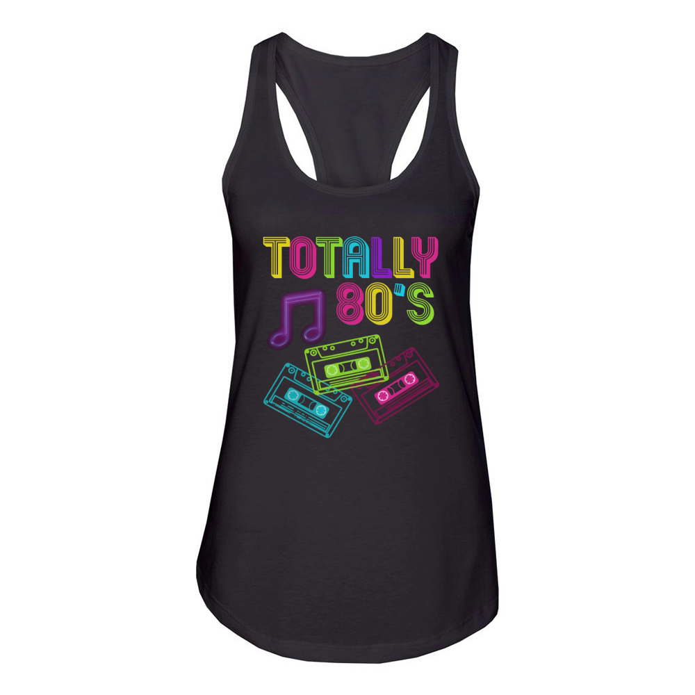 Totally 80's Neon Music Women's Racerback Tank