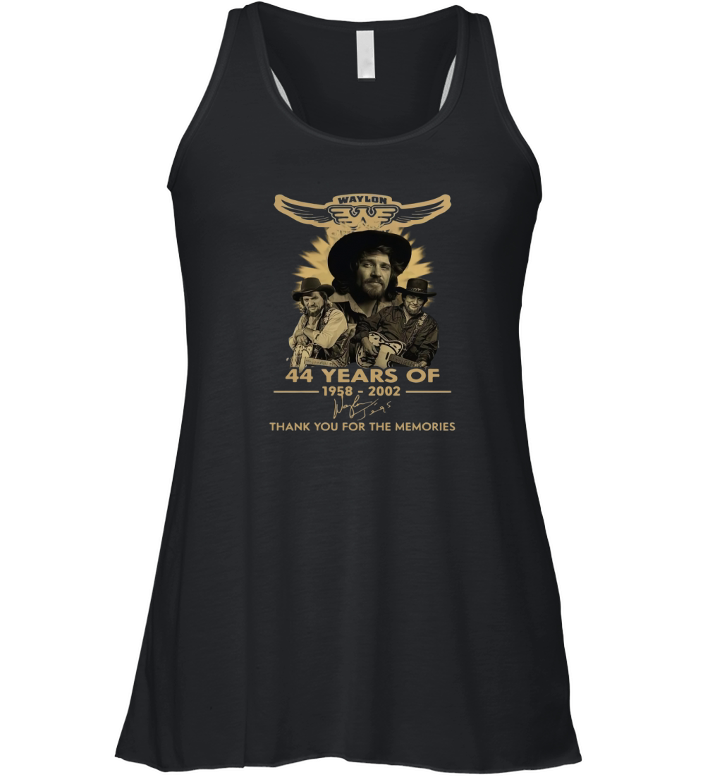 Official Waylon Jennings Signature Thank You For The Memories Women's Flowy Tank Top