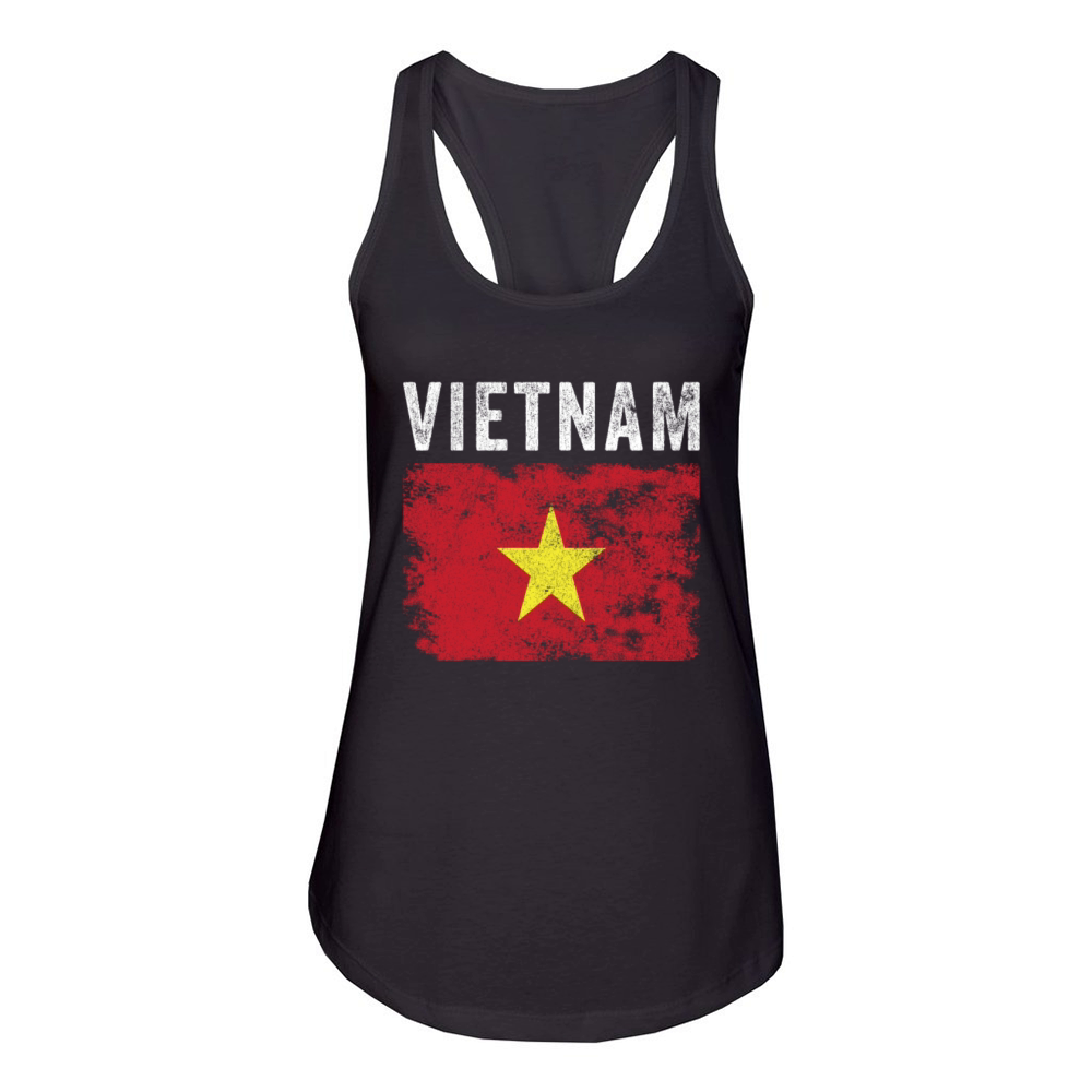 Vietnam Flag Distressed Vietnamese Flag Women's Racerback Tank