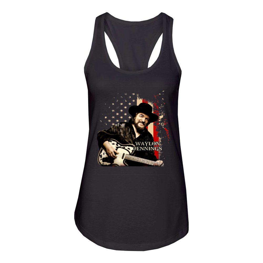 Waylon Jennings america Women's Racerback Tank